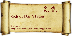 Kojnovits Vivien névjegykártya
